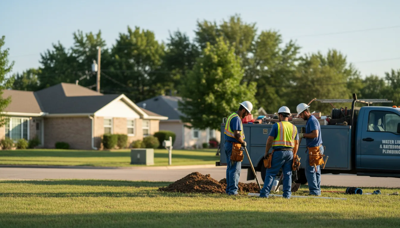 Residential water line and bathroom plumbing service in Bernard, IA